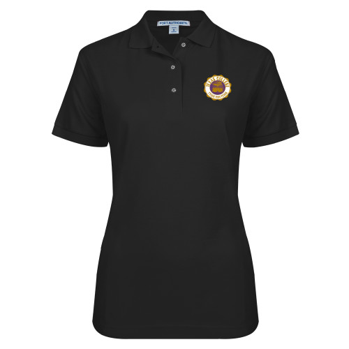  Womens Silk Touch Black Pique Polo - Seal