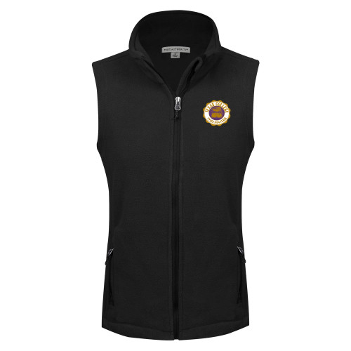  Womens Black Fleece Full Zip Vest - Seal