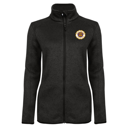  Womens Black Heather Fleece Jacket - Seal