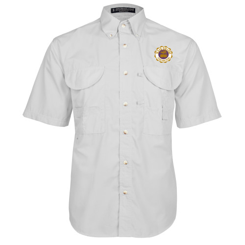 White Fishing Shirt Performance Short Sleeve - Seal