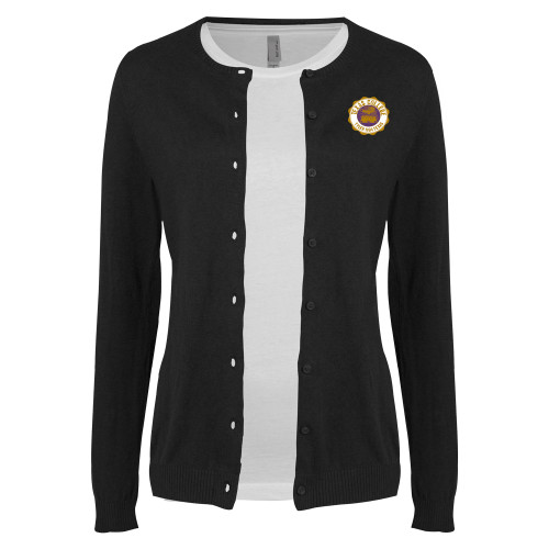  Womens Black Cardigan Sweater - Seal