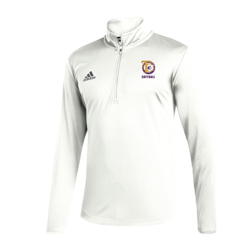  Adidas White Entrada 1/4 Zip - TC Softball