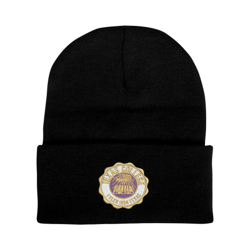  Black Knit Beanie w/Cuff - Seal