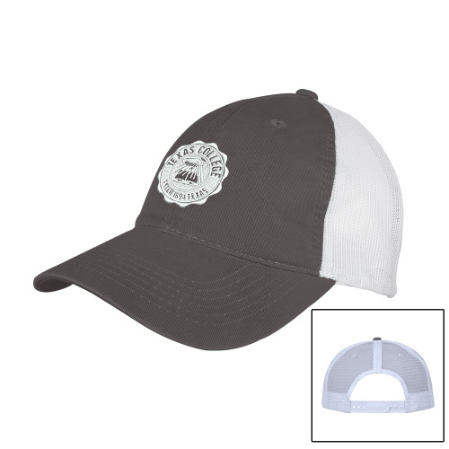  Charcoal/White Mesh Back Unstructured Low Profile Hat - Seal
