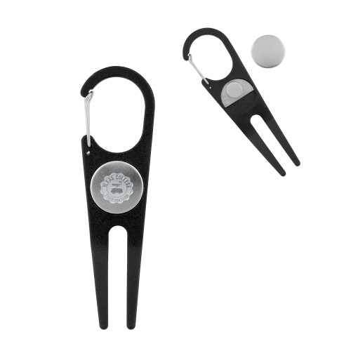  Black Aluminum Divot Tool/Ball Marker - Seal Engraved