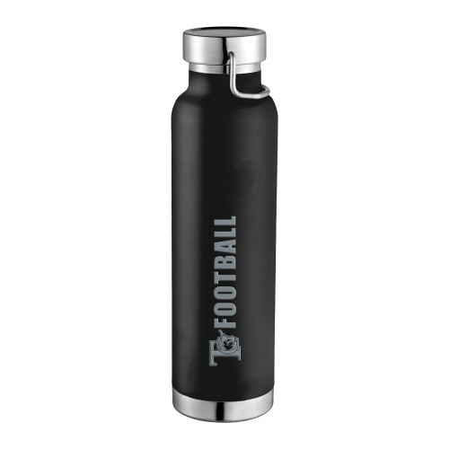  Thor Copper Vacuum Insulated Black Bottle 22oz - TC Football Engraved