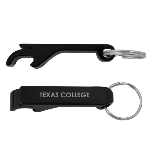  Aluminum Black Bottle Opener - Flat Wordmark Engraved