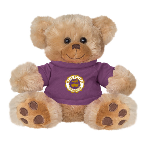  Plush Big Paw 8 1/2 inch Brown Bear w/Purple Shirt - Seal