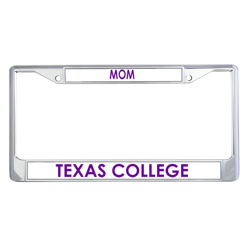  Mom Metal License Plate Frame in Chrome - Flat Wordmark