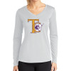 Thumbnail image for  Womens White Performance Long Sleeve V Neck Shirt