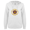 Thumbnail image for  ENZA Womens White V Notch Raw Edge Fleece Hoodie