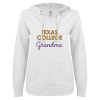 Thumbnail image for  ENZA Womens White V Notch Raw Edge Fleece Hoodie