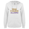 Thumbnail image for  ENZA Womens White V Notch Raw Edge Fleece Hoodie