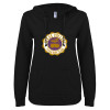 Thumbnail image for  ENZA Womens Black V Notch Raw Edge Fleece Hoodie