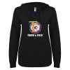 Thumbnail image for  ENZA Womens Black V Notch Raw Edge Fleece Hoodie