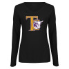 Thumbnail image for  Womens Black Long Sleeve V Neck Tee 