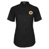 Thumbnail image for  Womens Black Twill Button Up Short Sleeve