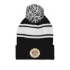 Thumbnail image for  Black/White Two Tone Knit Pom Beanie w/Cuff