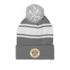 Thumbnail image for  Grey/White Two Tone Knit Pom Beanie w/Cuff