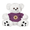 Thumbnail image for  Plush Big Paw 8 1/2 inch White Bear w/Purple Shirt
