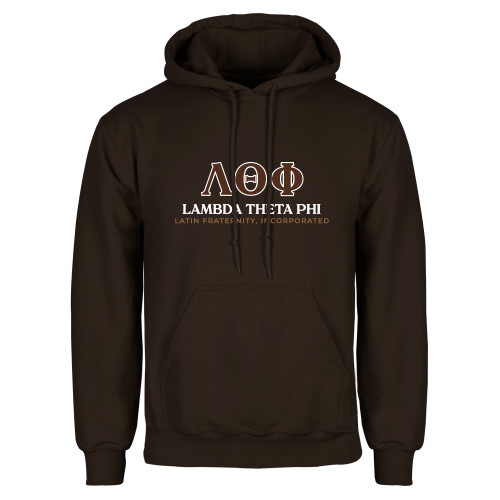 Brown Fleece Hoodie-Greek Letters Fraternity Name English