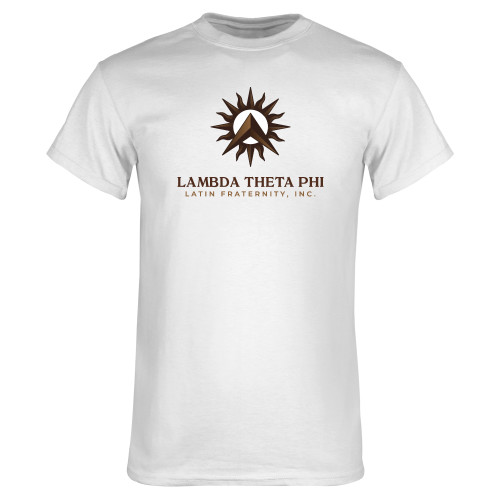 White T Shirt-Sol with Fraternity Name Vertical