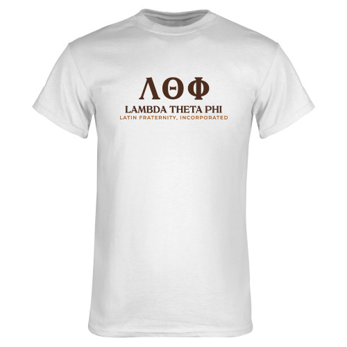 White T Shirt-Greek Letters Fraternity Name English