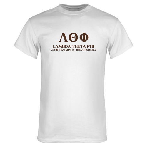 White T Shirt-Greek Letters Fraternity Name English