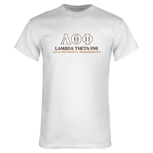 White T Shirt-Greek Letters Fraternity Name English