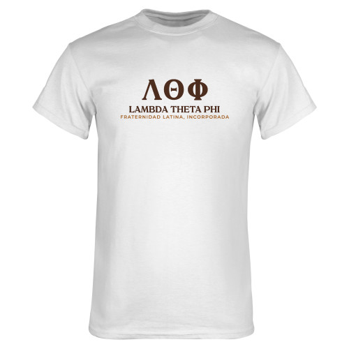 White T Shirt-Greek Letters Fraternity Name Spanish