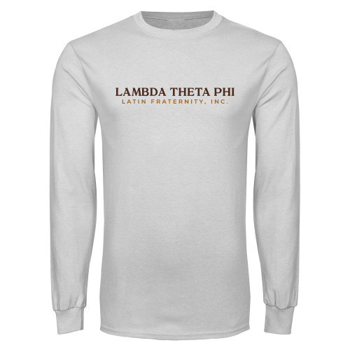 White Long Sleeve T Shirt-Fraternity Name English