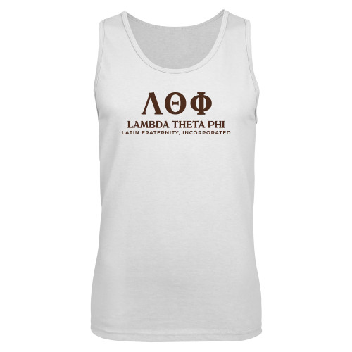 White Tank Top-Greek Letters Fraternity Name English
