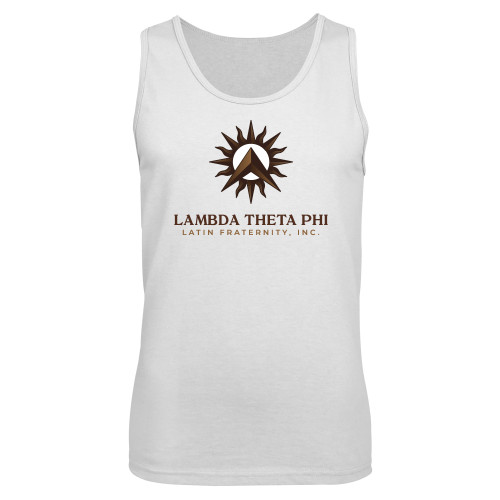 White Tank Top-Sol with Fraternity Name Vertical