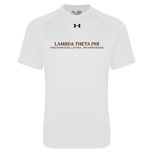 Under Armour White Tech Tee-Fraternity Name Spanish