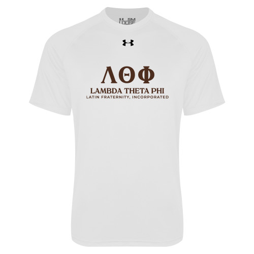Under Armour White Tech Tee-Greek Letters Fraternity Name English