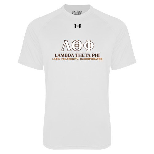 Under Armour White Tech Tee-Greek Letters Fraternity Name English