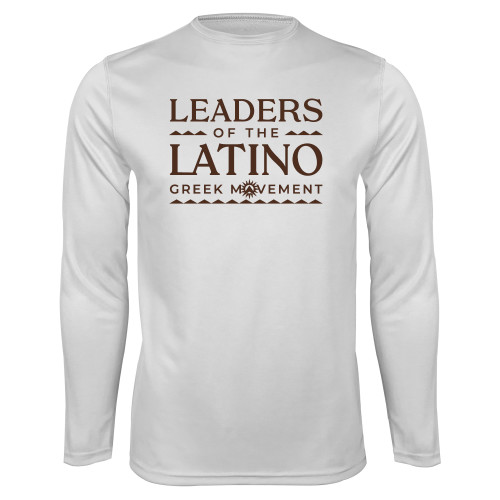 White Performance Long Sleeve Shirt-Slogan
