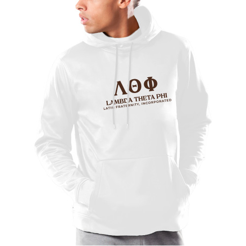 Under Armour White Armour Fleece Hoodie-Greek Letters Fraternity Name English