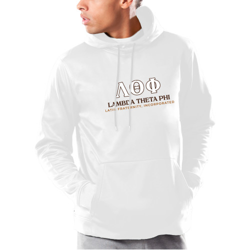 Under Armour White Armour Fleece Hoodie-Greek Letters Fraternity Name English