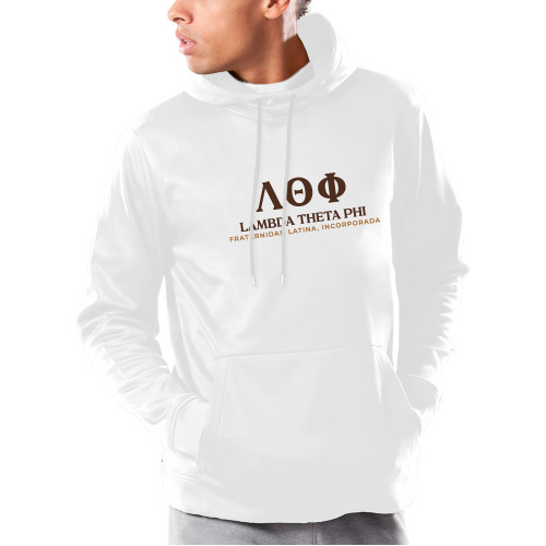 Under Armour White Armour Fleece Hoodie-Greek Letters Fraternity Name Spanish