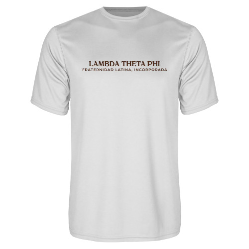 White Performance Tee-Fraternity Name Spanish
