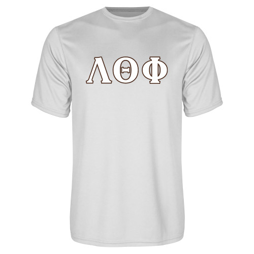 White Performance Tee-Greek Letters