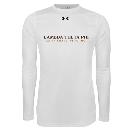 Under Armour White Long Sleeve Tech Tee-Fraternity Name English