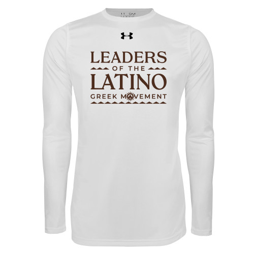 Under Armour White Long Sleeve Tech Tee-Slogan