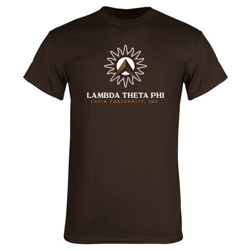 Brown T Shirt-Sol with Fraternity Name Vertical