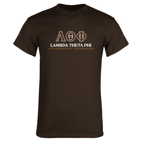Brown T Shirt-Greek Letters Fraternity Name English