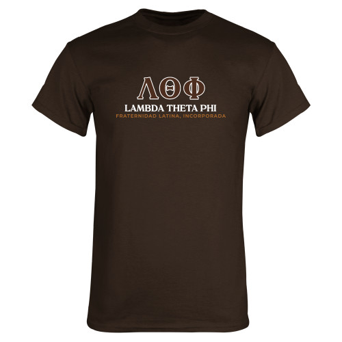 Brown T Shirt-Greek Letters Fraternity Name Spanish