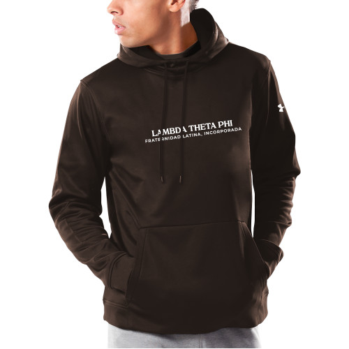 Under Armour Brown Armour Fleece Hoodie-Fraternity Name Spanish