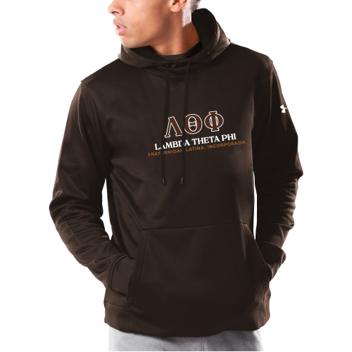 Under Armour Brown Armour Fleece Hoodie-Greek Letters Fraternity Name Spanish