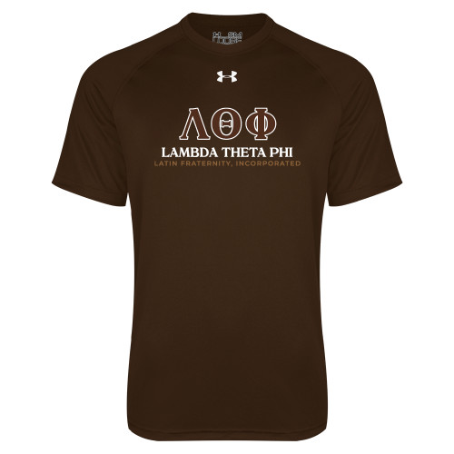 Under Armour Brown Tech Tee-Greek Letters Fraternity Name English